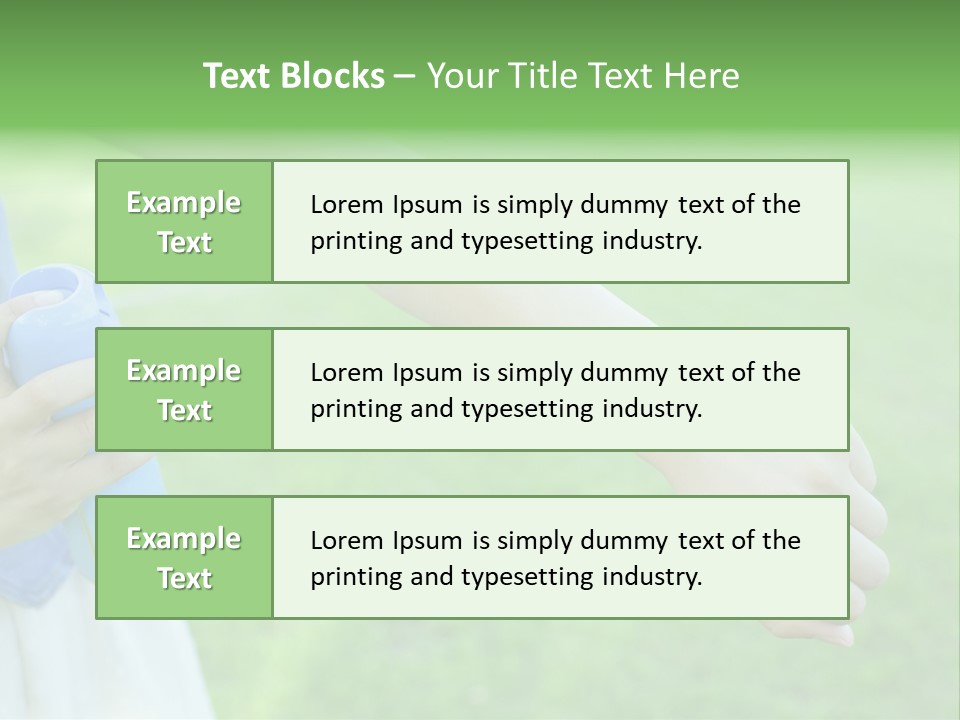 A Person Holding A Blue Object In Their Hand PowerPoint Template