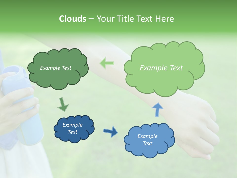 A Person Holding A Blue Object In Their Hand PowerPoint Template