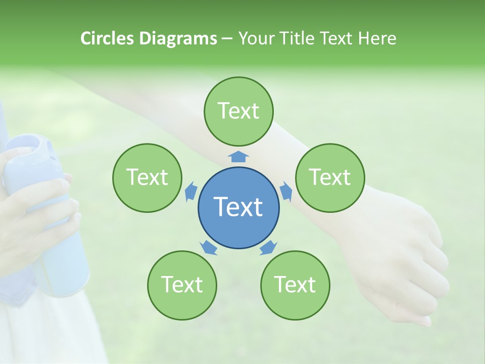 A Person Holding A Blue Object In Their Hand PowerPoint Template