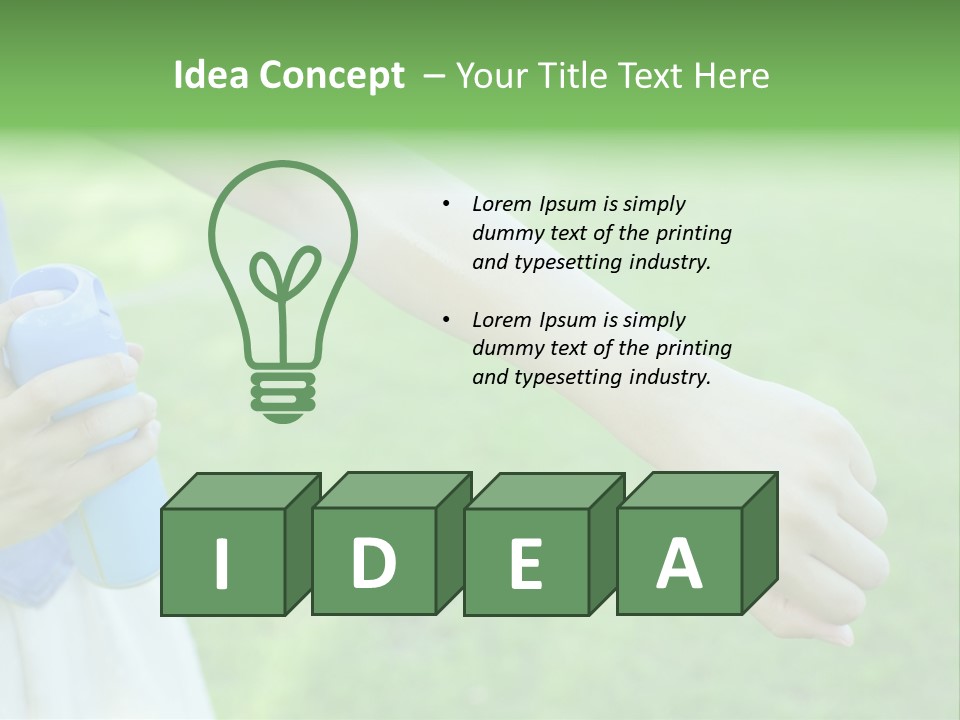 A Person Holding A Blue Object In Their Hand PowerPoint Template