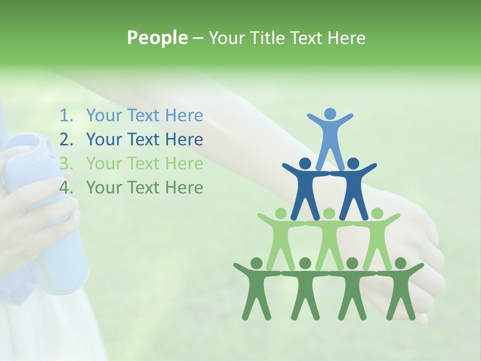 A Person Holding A Blue Object In Their Hand PowerPoint Template