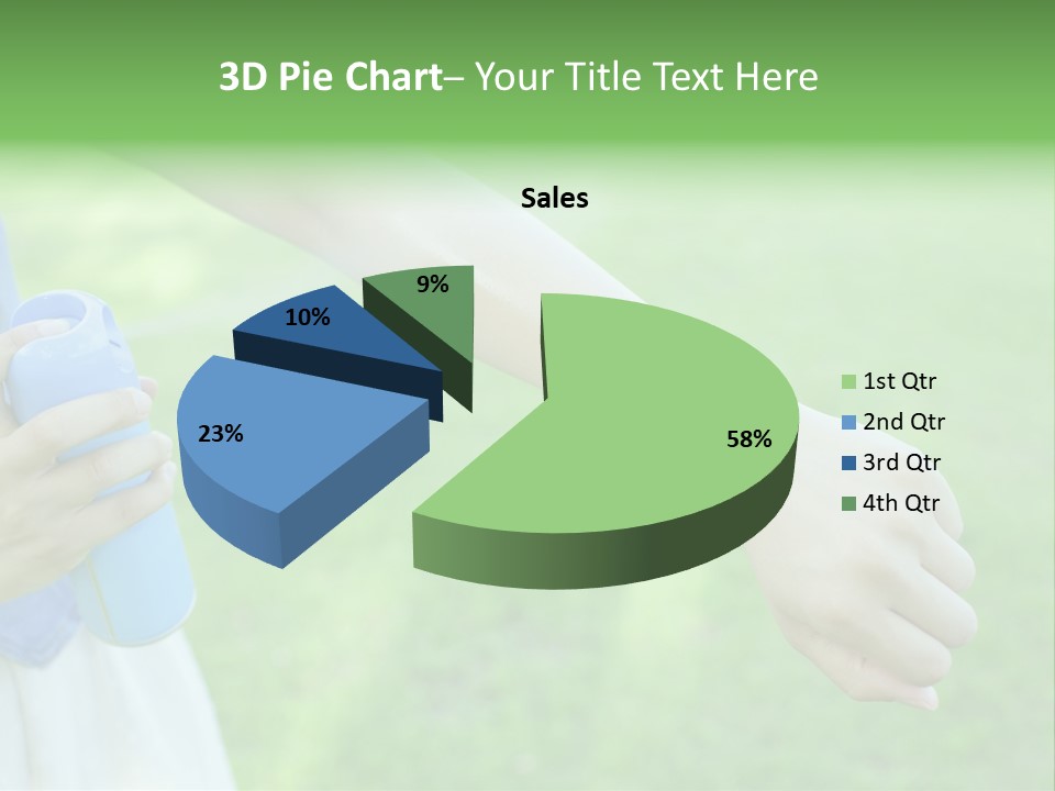 A Person Holding A Blue Object In Their Hand PowerPoint Template