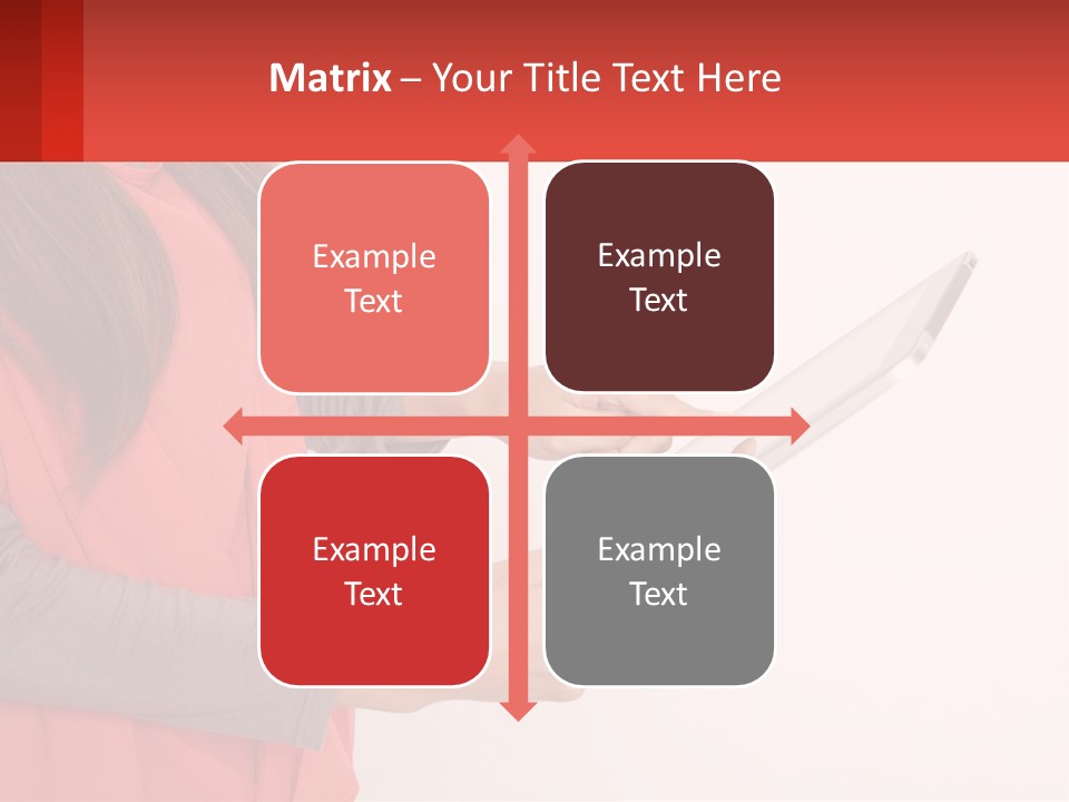 A Woman Holding A Tablet Computer In Her Hands PowerPoint Template