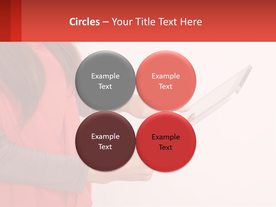 A Woman Holding A Tablet Computer In Her Hands PowerPoint Template