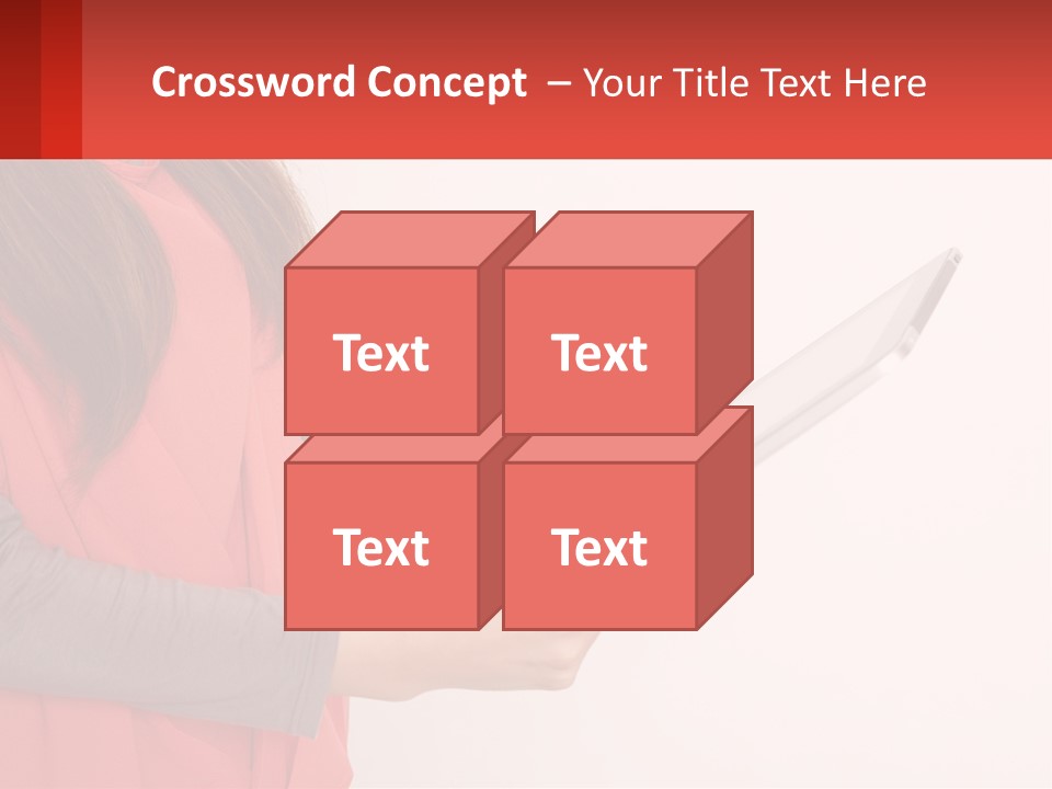 A Woman Holding A Tablet Computer In Her Hands PowerPoint Template