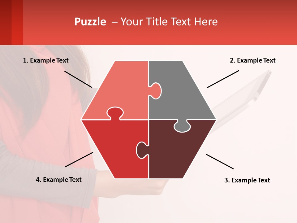 A Woman Holding A Tablet Computer In Her Hands PowerPoint Template