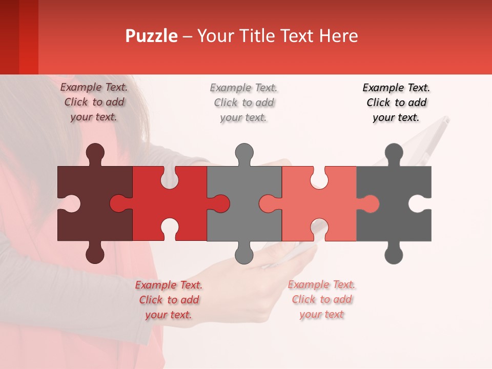 A Woman Holding A Tablet Computer In Her Hands PowerPoint Template