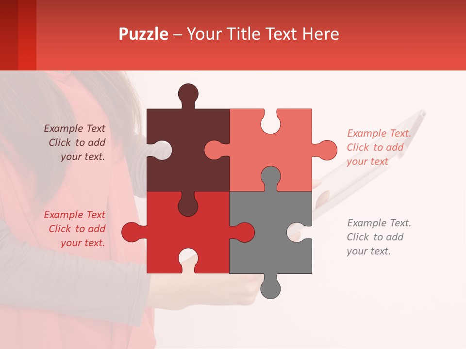 A Woman Holding A Tablet Computer In Her Hands PowerPoint Template