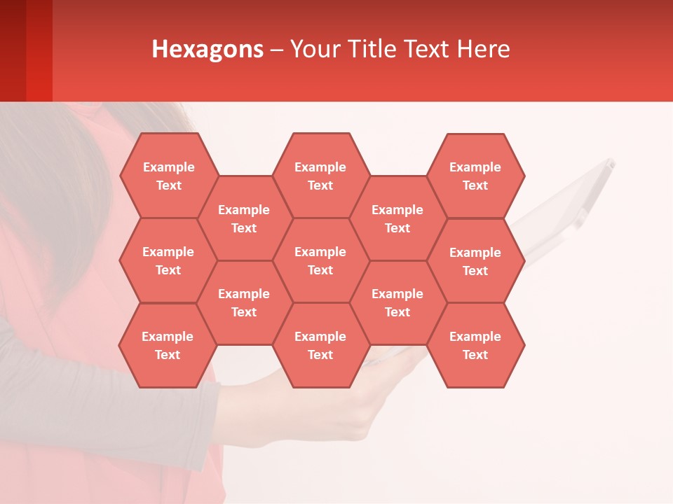 A Woman Holding A Tablet Computer In Her Hands PowerPoint Template