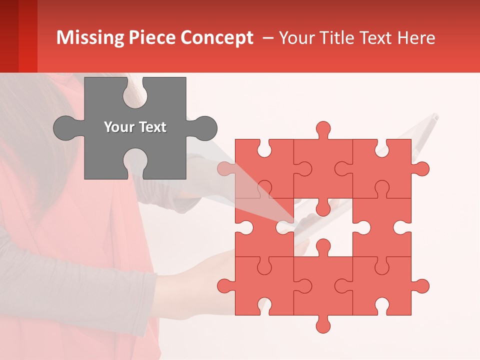 A Woman Holding A Tablet Computer In Her Hands PowerPoint Template