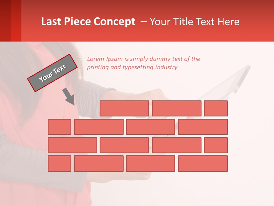 A Woman Holding A Tablet Computer In Her Hands PowerPoint Template