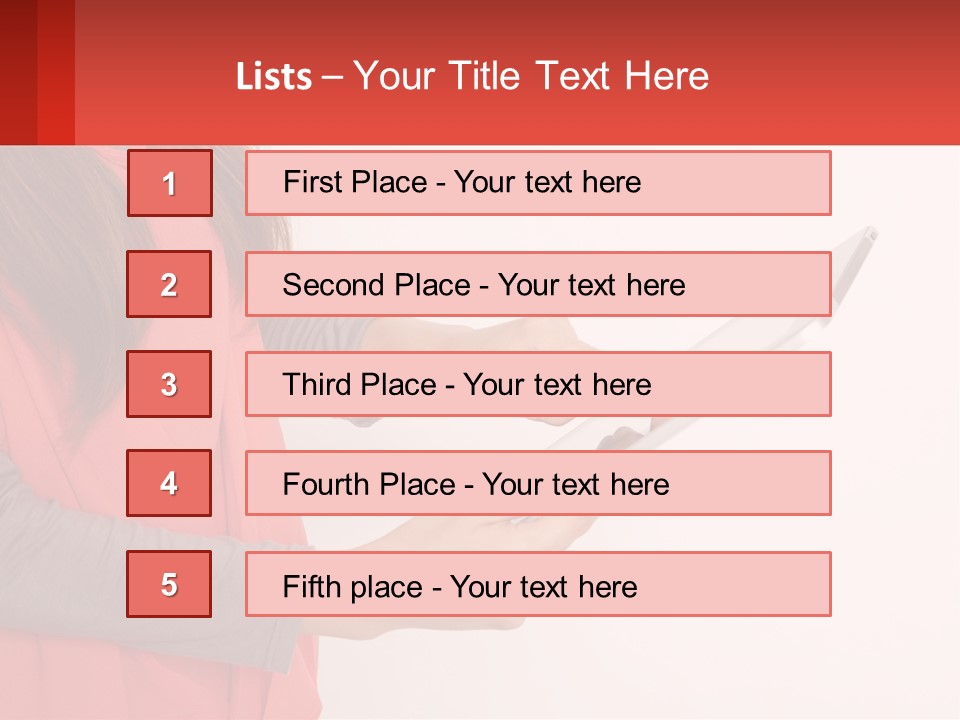 A Woman Holding A Tablet Computer In Her Hands PowerPoint Template