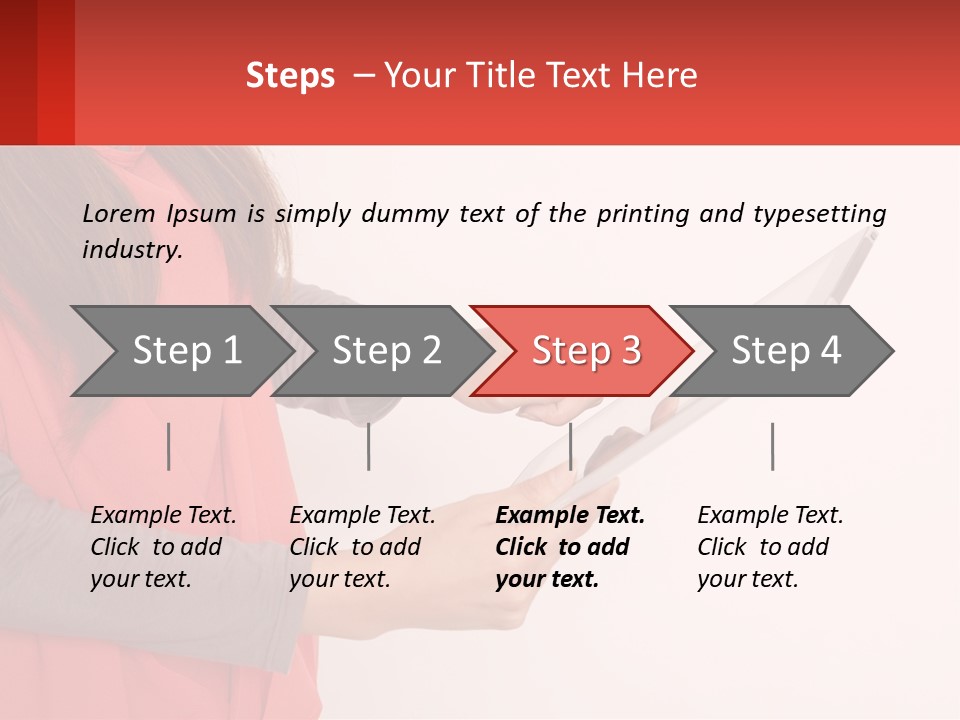 A Woman Holding A Tablet Computer In Her Hands PowerPoint Template