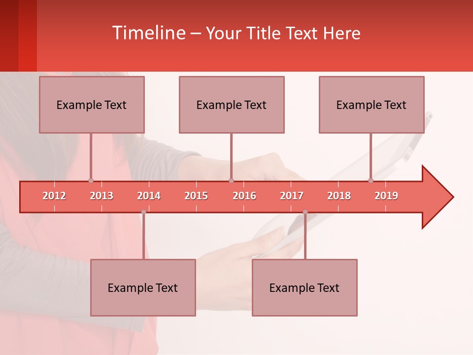 A Woman Holding A Tablet Computer In Her Hands PowerPoint Template