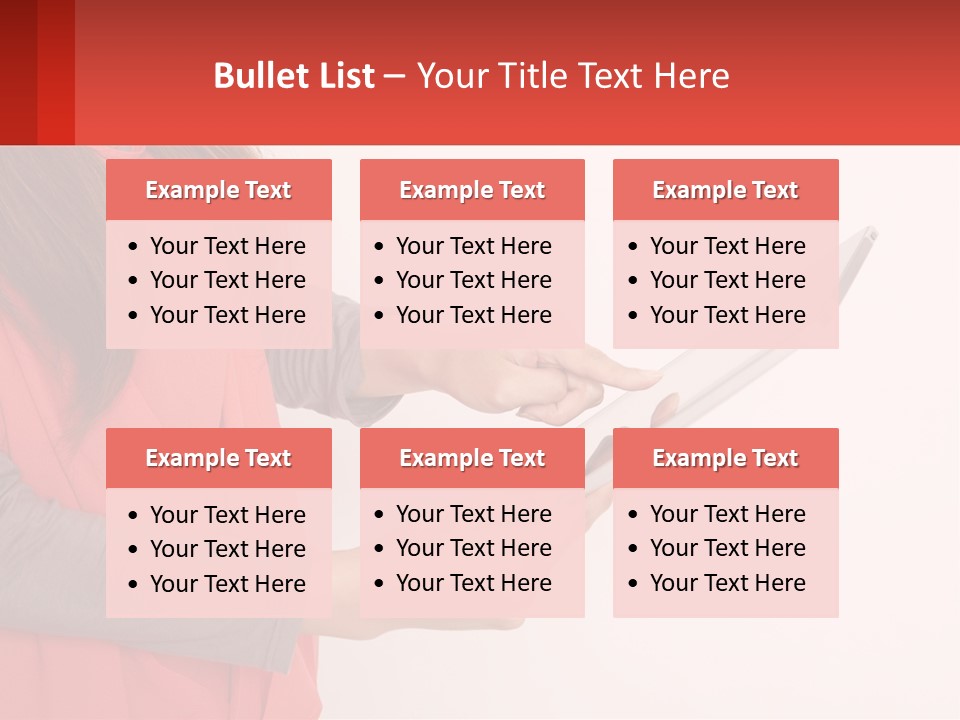 A Woman Holding A Tablet Computer In Her Hands PowerPoint Template