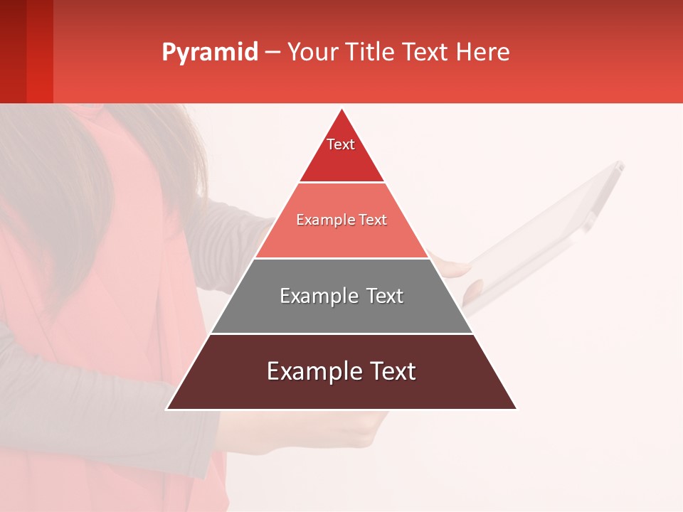 A Woman Holding A Tablet Computer In Her Hands PowerPoint Template