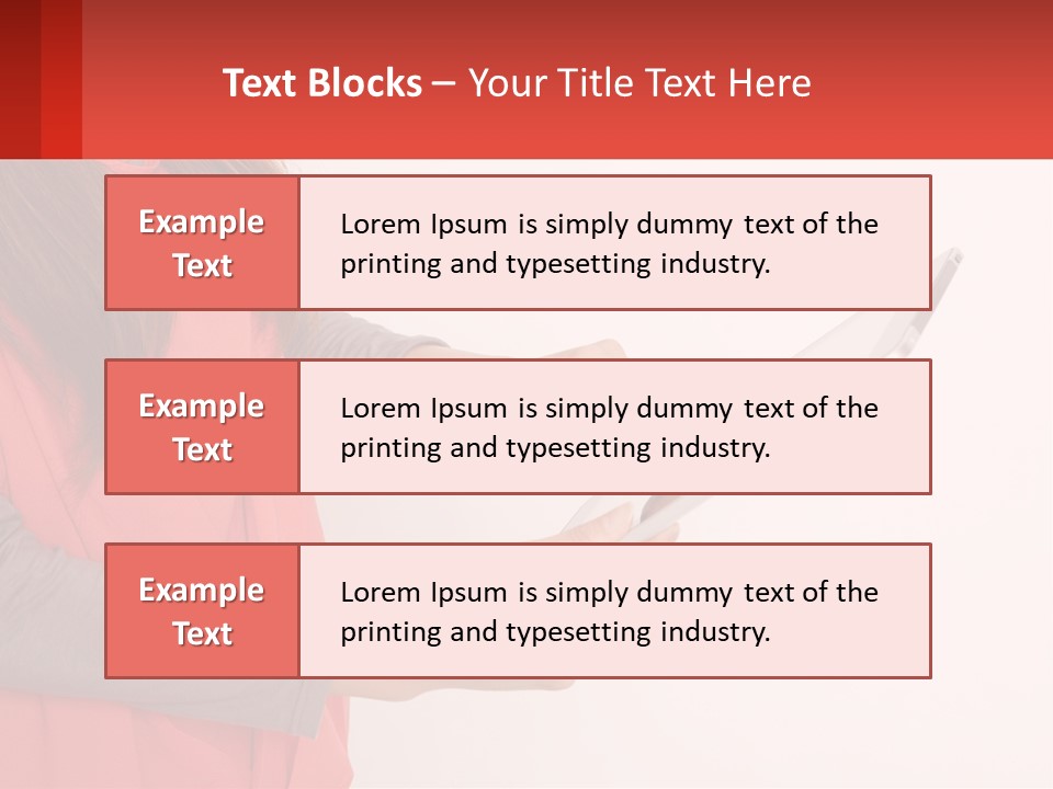 A Woman Holding A Tablet Computer In Her Hands PowerPoint Template