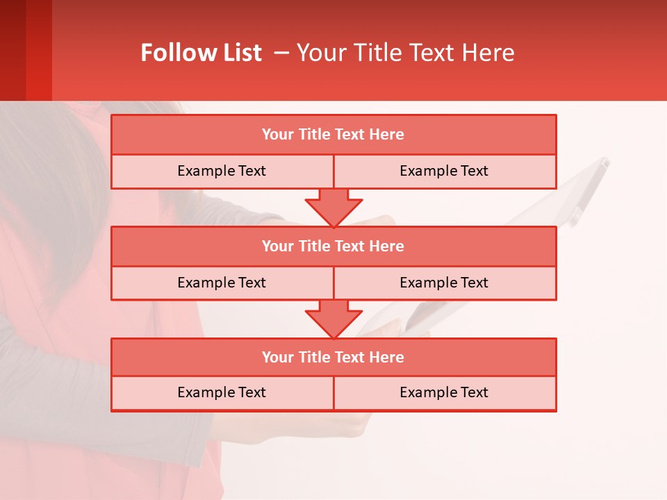 A Woman Holding A Tablet Computer In Her Hands PowerPoint Template