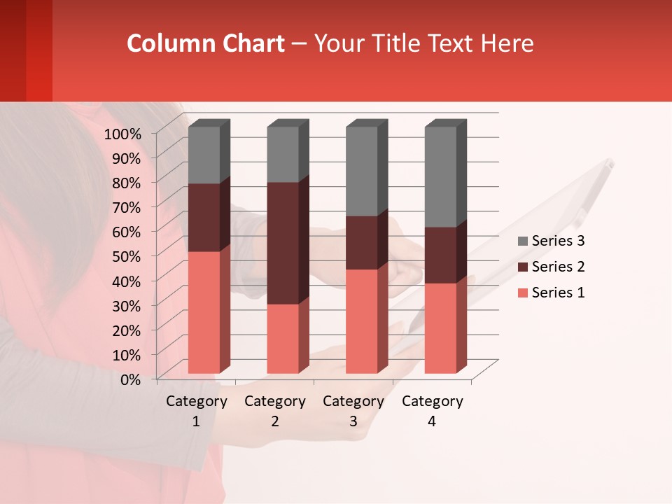 A Woman Holding A Tablet Computer In Her Hands PowerPoint Template