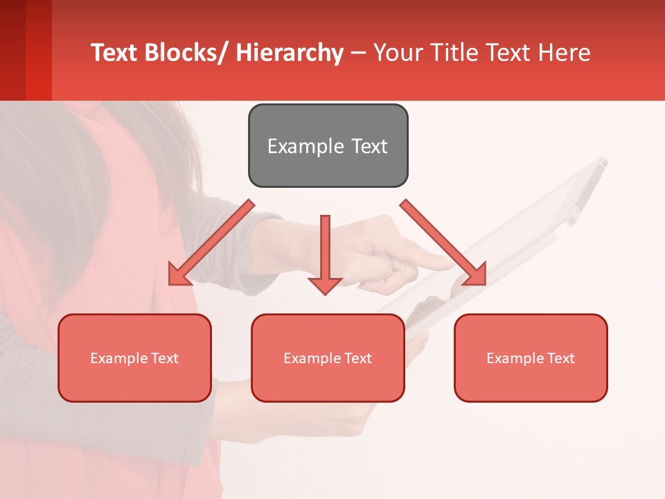 A Woman Holding A Tablet Computer In Her Hands PowerPoint Template