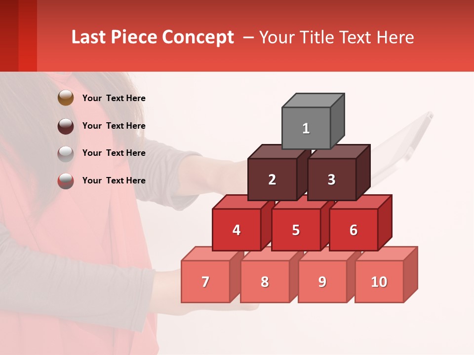 A Woman Holding A Tablet Computer In Her Hands PowerPoint Template