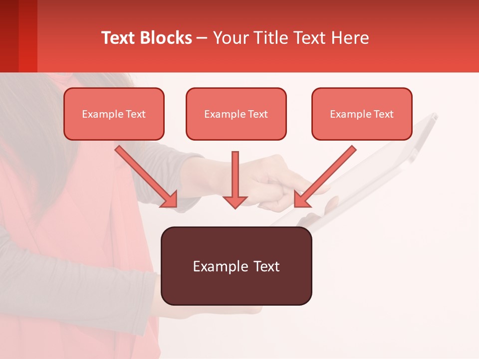 A Woman Holding A Tablet Computer In Her Hands PowerPoint Template