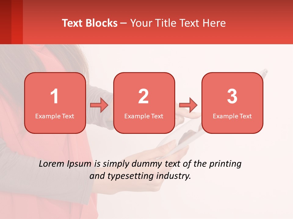 A Woman Holding A Tablet Computer In Her Hands PowerPoint Template