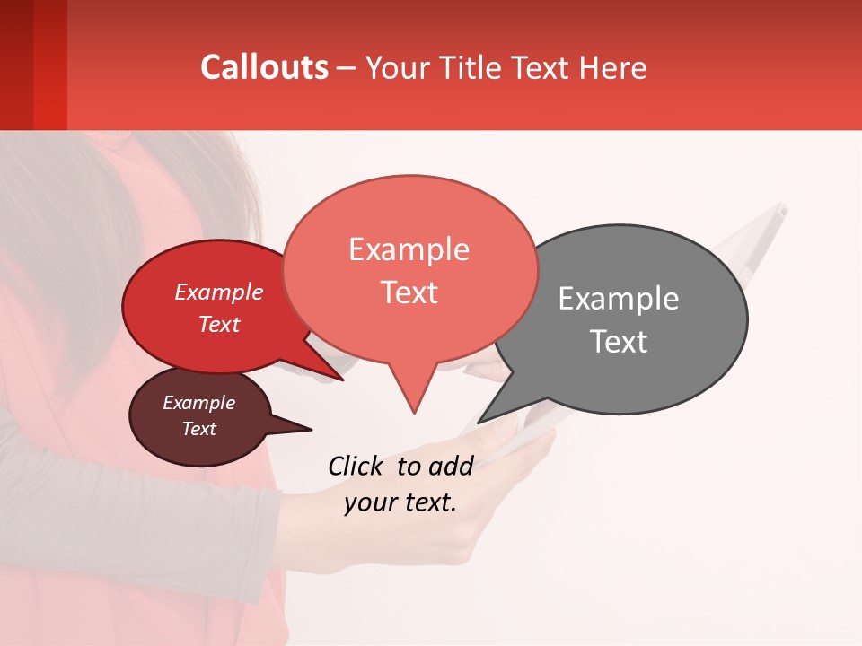 A Woman Holding A Tablet Computer In Her Hands PowerPoint Template