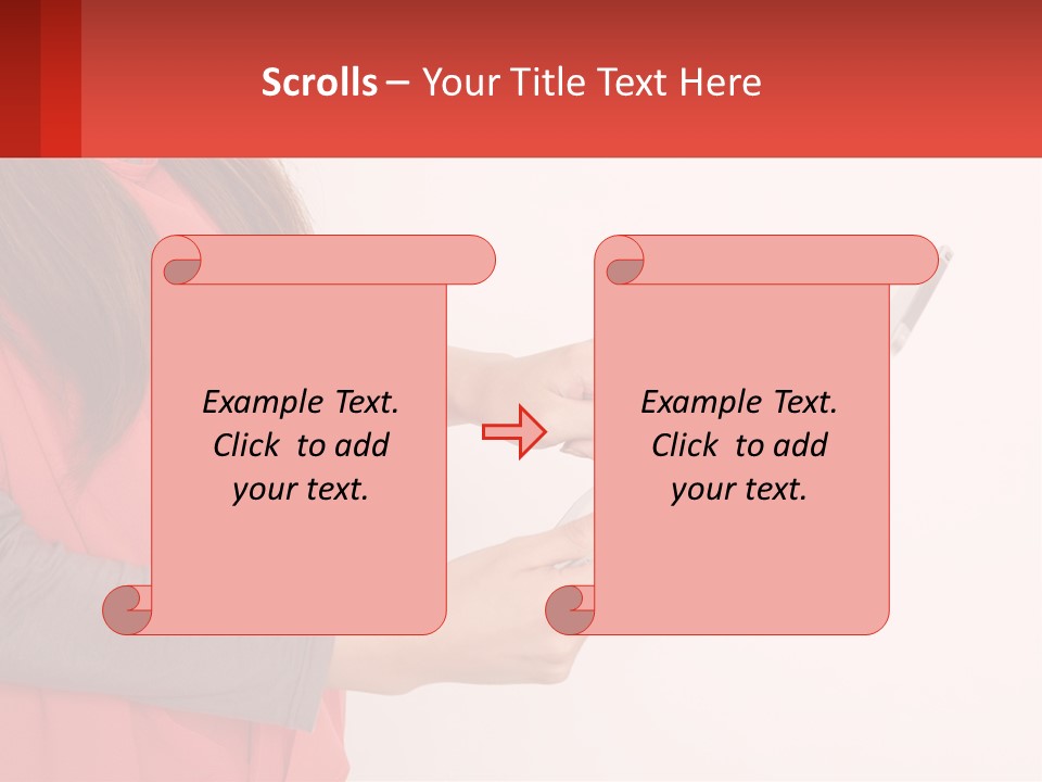 A Woman Holding A Tablet Computer In Her Hands PowerPoint Template