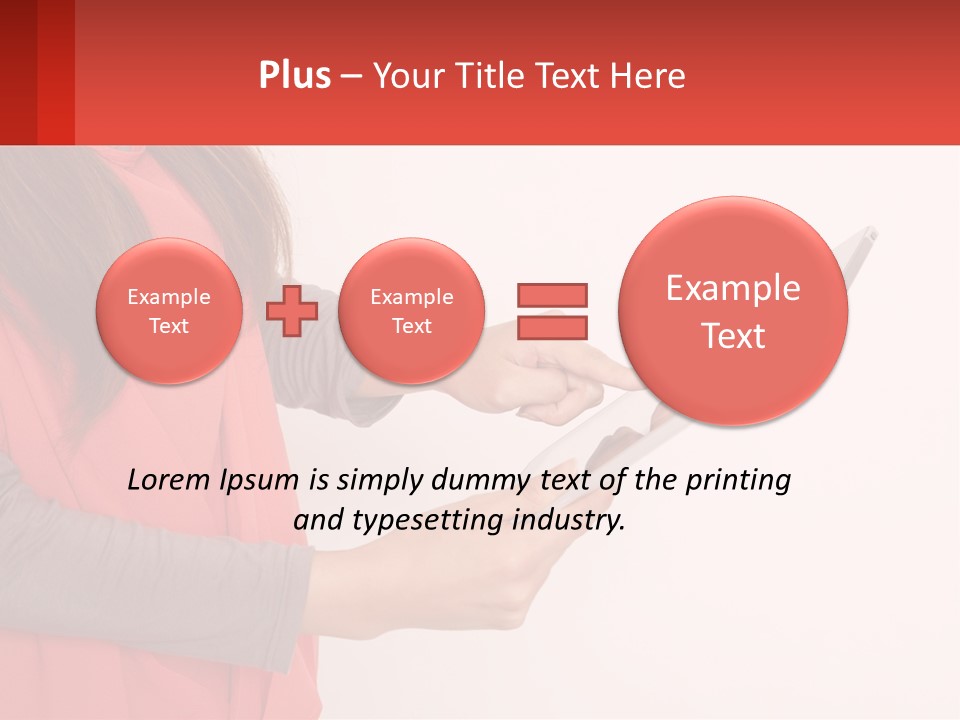 A Woman Holding A Tablet Computer In Her Hands PowerPoint Template