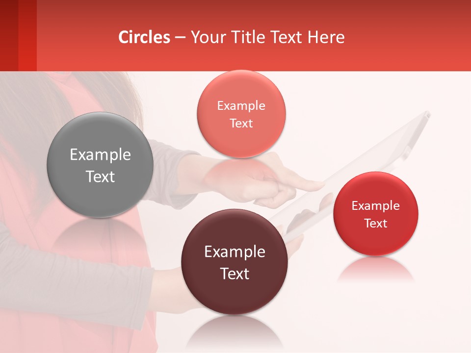 A Woman Holding A Tablet Computer In Her Hands PowerPoint Template