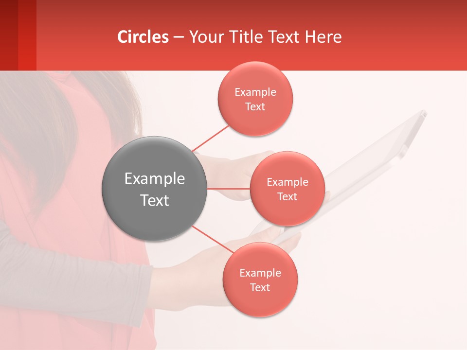 A Woman Holding A Tablet Computer In Her Hands PowerPoint Template