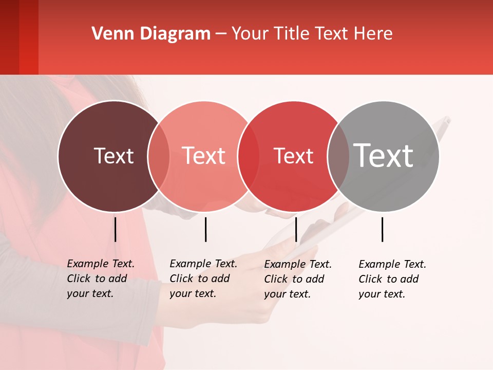 A Woman Holding A Tablet Computer In Her Hands PowerPoint Template