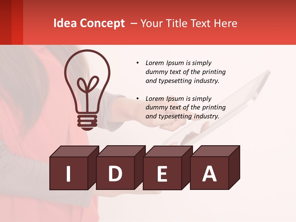 A Woman Holding A Tablet Computer In Her Hands PowerPoint Template