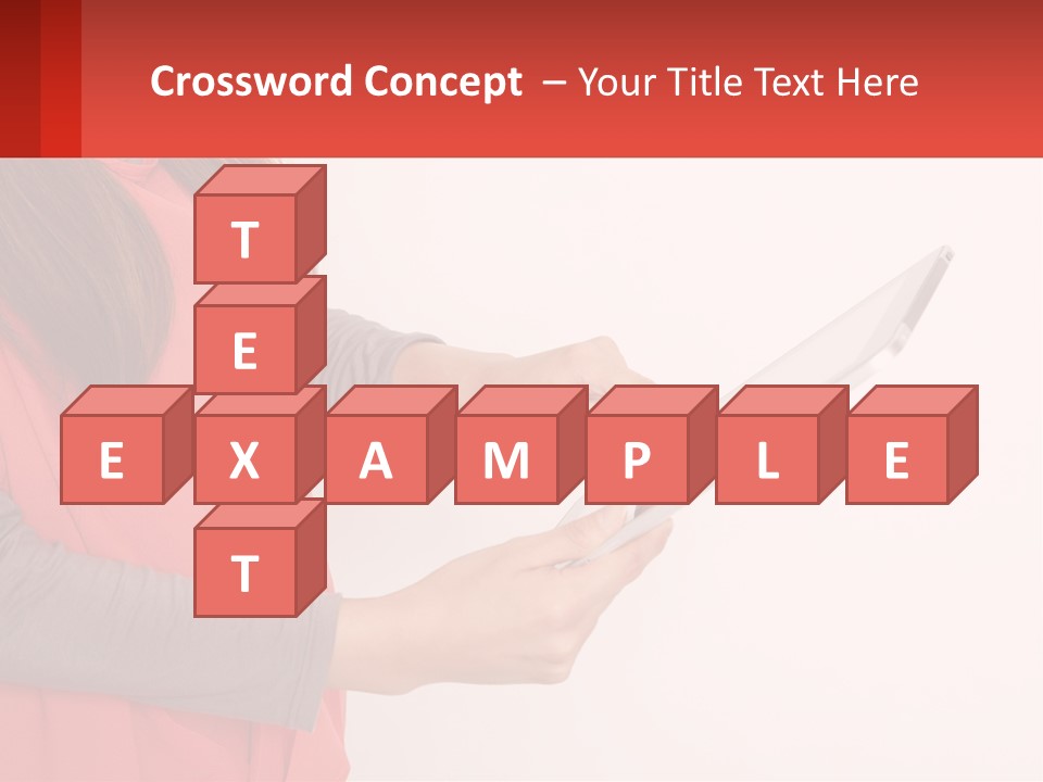 A Woman Holding A Tablet Computer In Her Hands PowerPoint Template