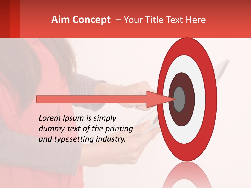 A Woman Holding A Tablet Computer In Her Hands PowerPoint Template