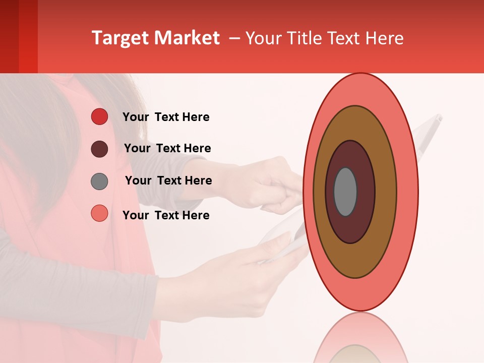 A Woman Holding A Tablet Computer In Her Hands PowerPoint Template