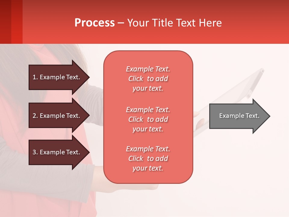 A Woman Holding A Tablet Computer In Her Hands PowerPoint Template