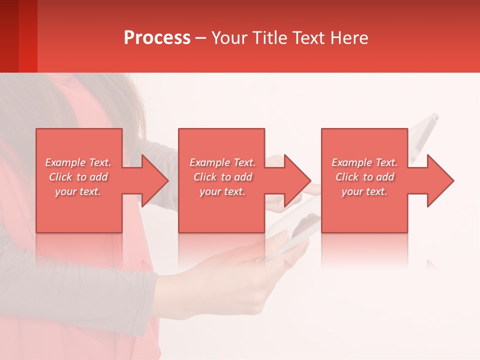 A Woman Holding A Tablet Computer In Her Hands PowerPoint Template