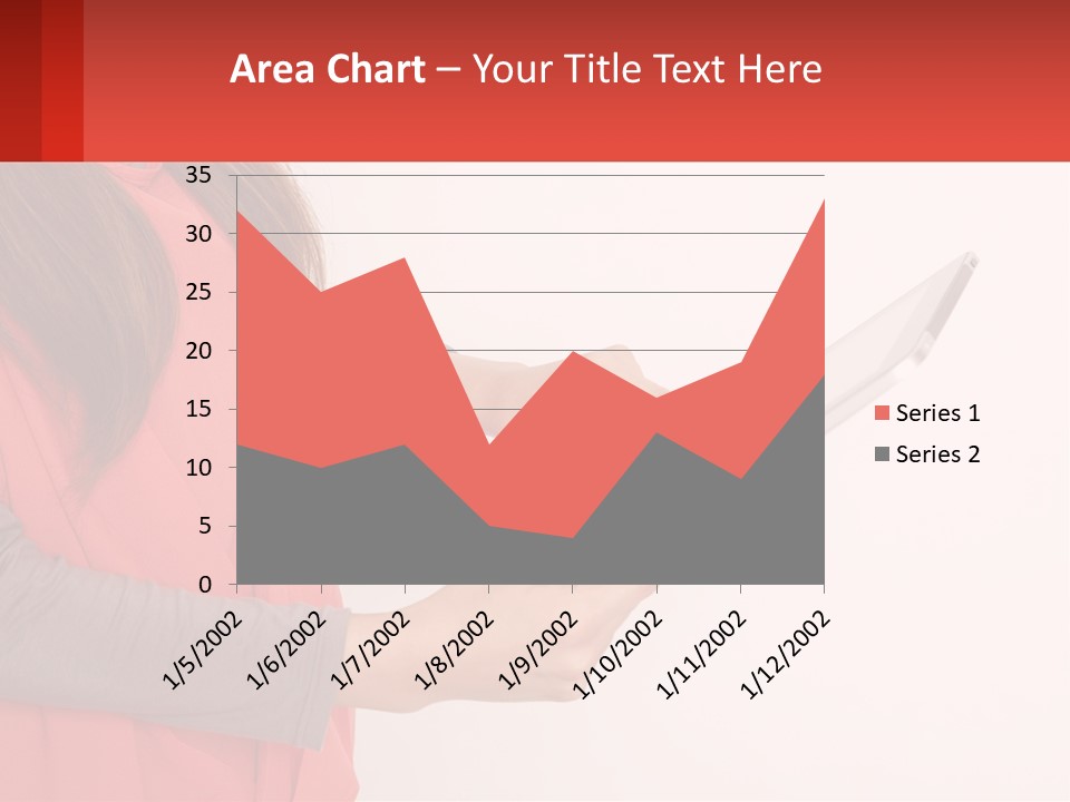 A Woman Holding A Tablet Computer In Her Hands PowerPoint Template