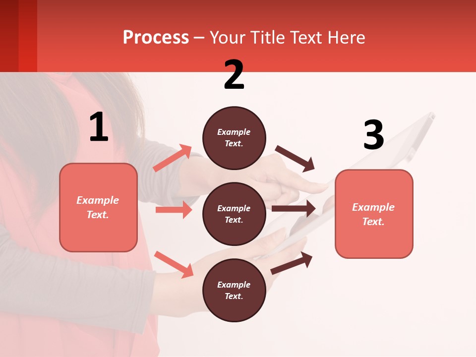 A Woman Holding A Tablet Computer In Her Hands PowerPoint Template