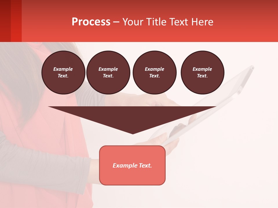 A Woman Holding A Tablet Computer In Her Hands PowerPoint Template