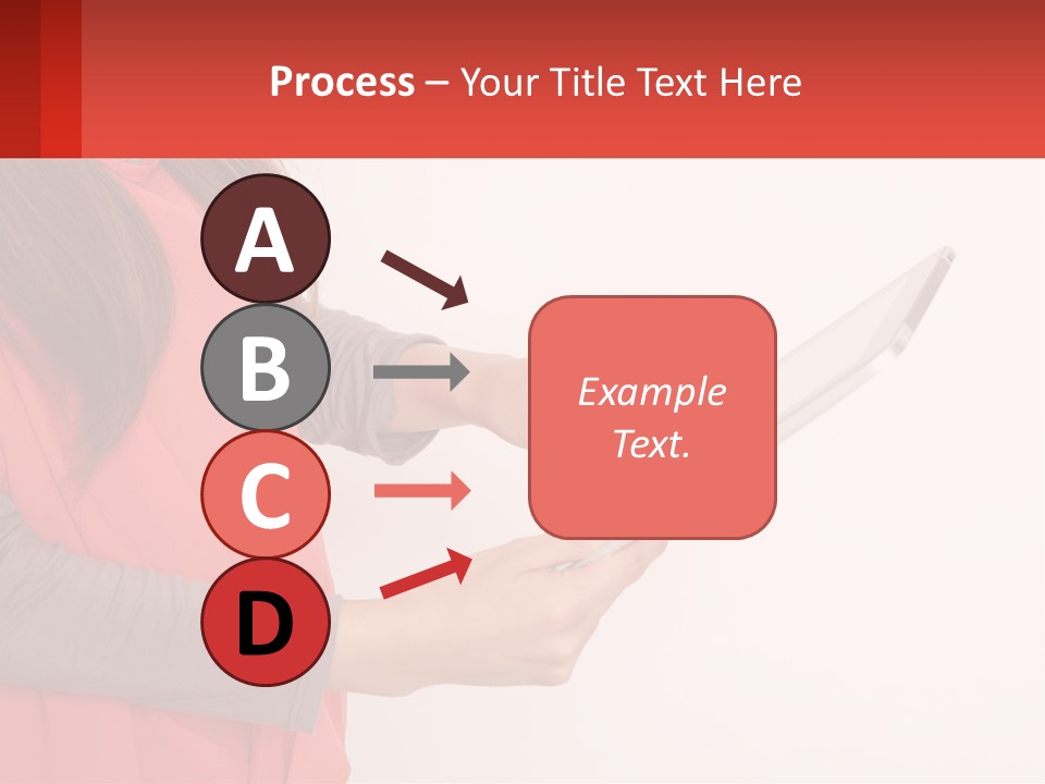 A Woman Holding A Tablet Computer In Her Hands PowerPoint Template