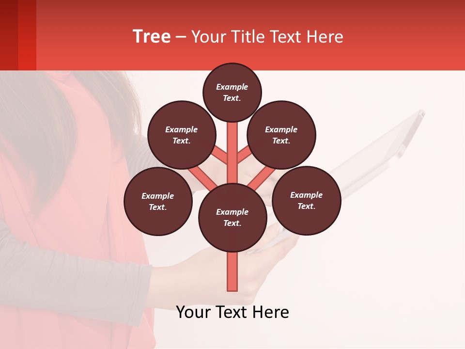 A Woman Holding A Tablet Computer In Her Hands PowerPoint Template