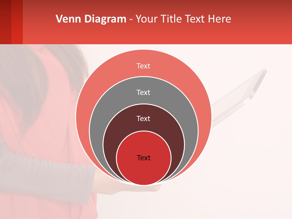 A Woman Holding A Tablet Computer In Her Hands PowerPoint Template