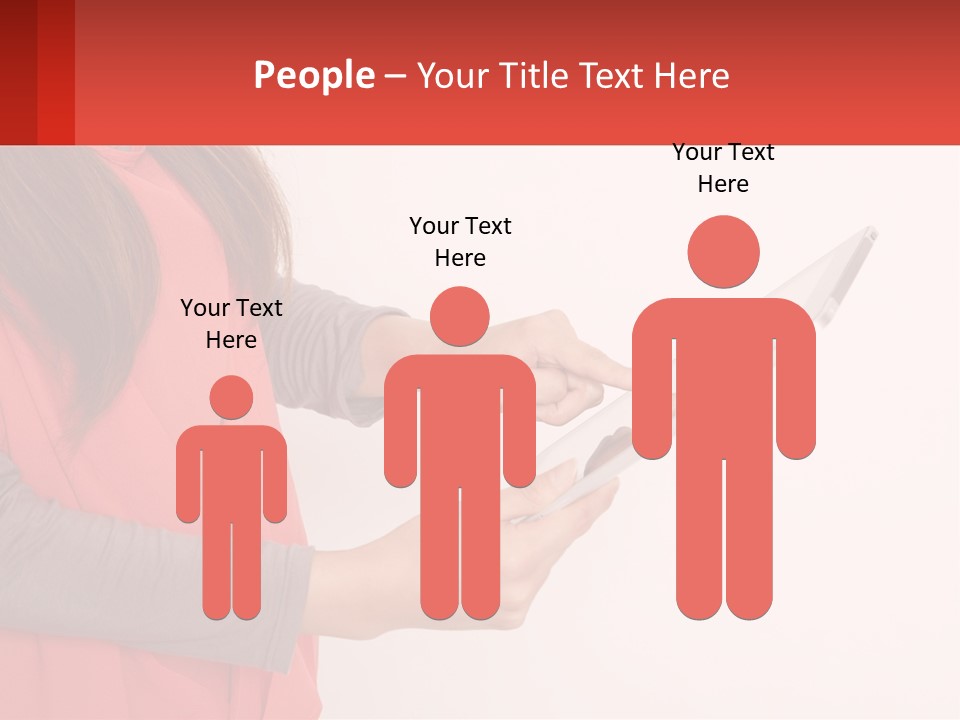 A Woman Holding A Tablet Computer In Her Hands PowerPoint Template