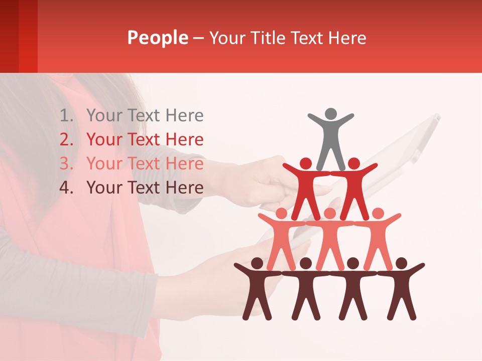 A Woman Holding A Tablet Computer In Her Hands PowerPoint Template