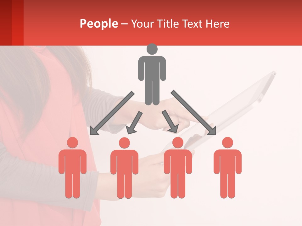 A Woman Holding A Tablet Computer In Her Hands PowerPoint Template