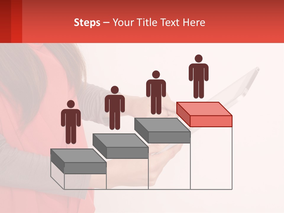 A Woman Holding A Tablet Computer In Her Hands PowerPoint Template