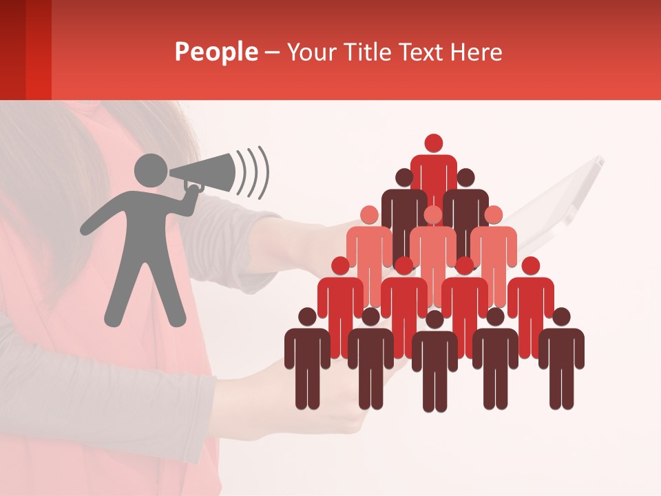 A Woman Holding A Tablet Computer In Her Hands PowerPoint Template